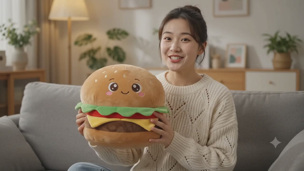 Cross-border French Fries Pillow Toy Creative Cartoon Burger Pillow Plush Toy Doll Photography Props Sofa Pillow